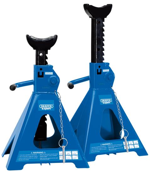 Draper 01814 ʊRAS05-E) - Pair of Pneumatic Rise Ratcheting Axle Stands ʅ tonne)