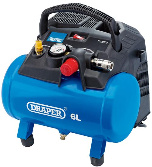 Draper 02115 𨶦/180) - 6L Oil-Free Air Compressor ʁ.2kW)