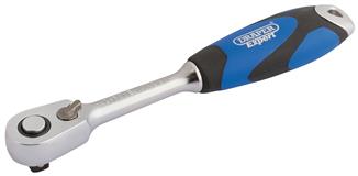 Draper 26514 𨭠MH/SG) - 1/4" Sq. Dr. 60 Tooth Micro Head Reversible Soft Grip Ratchet
