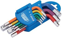 Draper 66126 (TKW9M/C) - Metric Coloured Short Arm Hexagon Key Set ʉ Piece)