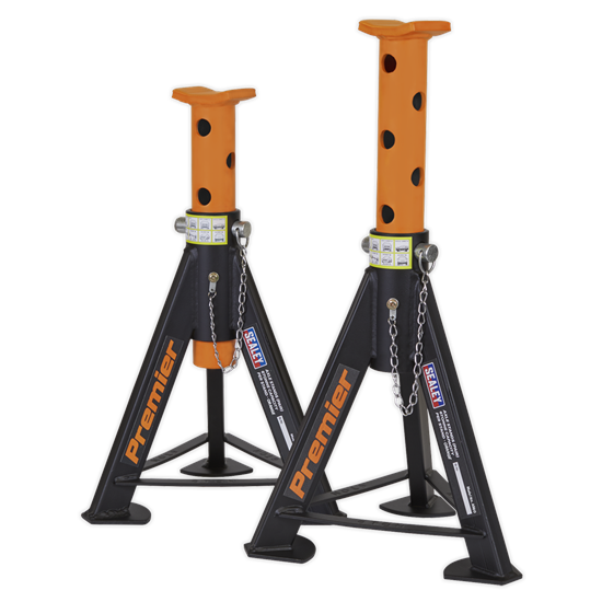 Sealey AS6O - Axle Stands (Pair) 6tonne Capacity per Stand - Orange