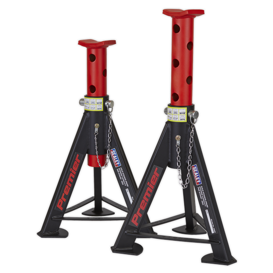 Sealey AS6R - Axle Stands (Pair) 6tonne Capacity per Stand - Red