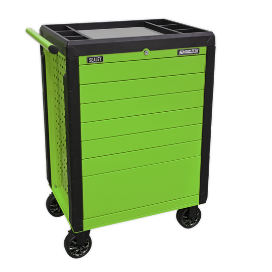 Sealey APPD7G - Rollcab 7 Drawer Push-To-Open Hi-Vis Green