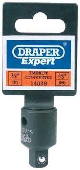 Draper 14099 𨌇) - Draper Expert 1/2" Square Drive Female X 3/8" Square Drive Male Powerdrive Impact Socket Converter