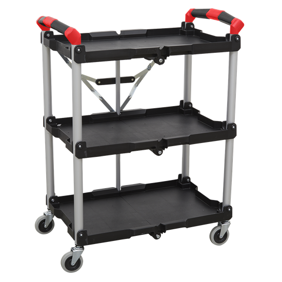 Sealey CX314 - Folding Workshop Trolley 3-Level