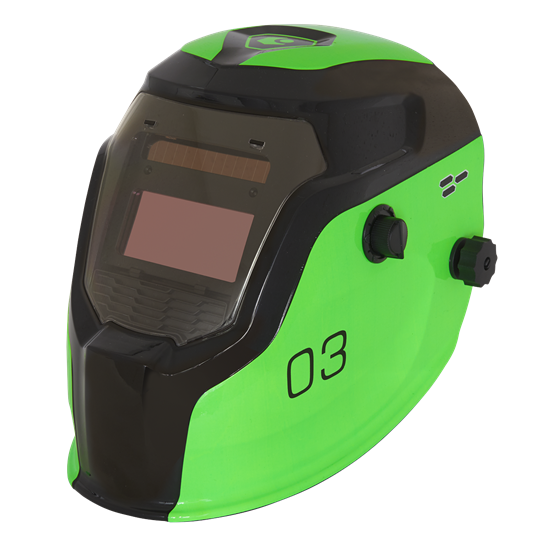 Sealey PWH3 - Auto Darkening Welding Helmet Shade 9-13 - Green