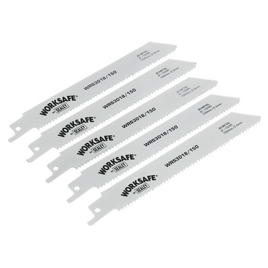 Worksafe WRS3018/150 - Reciprocating Saw Blade 150mm 10tpi - Pack of 5