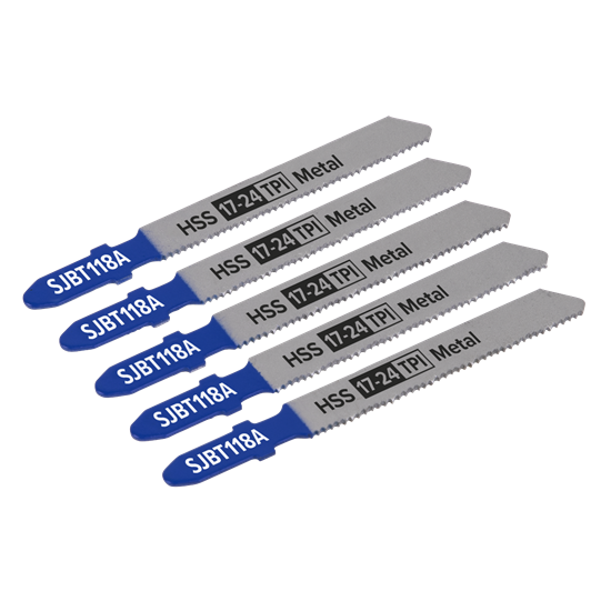 Sealey SJBT118A - Jigsaw Blade Metal 92mm 17-24tpi - Pack of 5