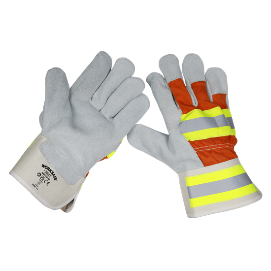 Sealey SSP14HV/6 - Reflective Rigger's Gloves Pack of 6 Pairs