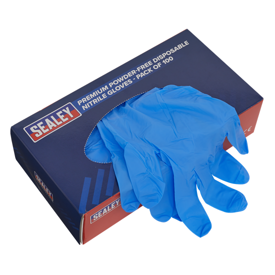 Sealey SSP55XL - Premium Powder-Free Disposable Nitrile Gloves Extra-Large Pack of 100