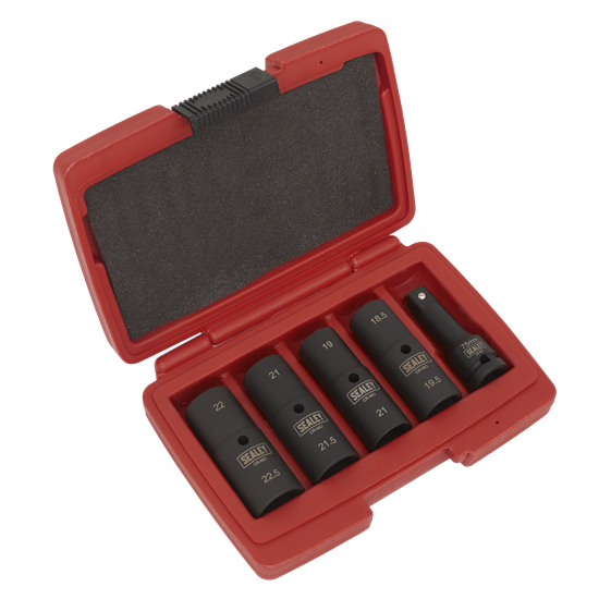 Sealey SX1820 - Deep Impact Socket Set 1/2"Sq Drive 80mm Double Ended 18.5-22.5mm - 5pc