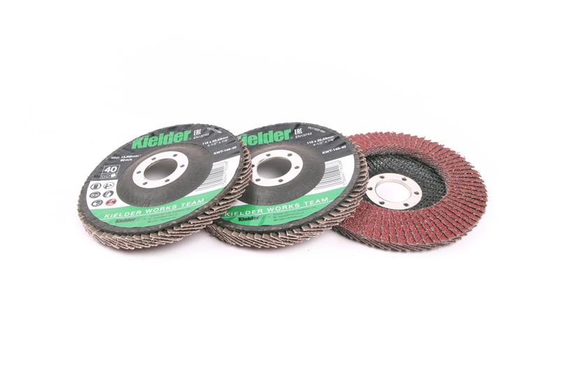 Kielder KWT-145 115mm Professional Flap Discs for Angle Grinder ⡀ Grit - 3 Pack)