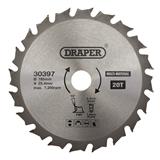 Draper 30397 (SBM4) - TCT Multi-Purpose Circular Saw Blade, 185 x 25.4mm, 20T