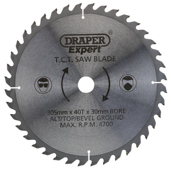 Draper 38150 ʌSB305P) - TCT Saw Blade, 305 x 30mm, 40T