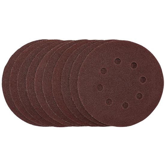 Draper 54755 (SDHAL125) - Sanding Discs, 125mm, Hook & Loop, 80 Grit, (Pack of 10)