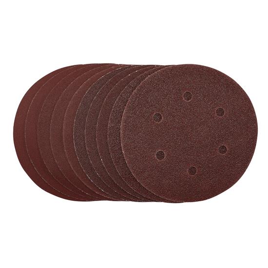 Draper 55069 (SDHAL150) - Sanding Discs, 150mm, Hook & Loop, Assorted Grit, (Pack of 10)