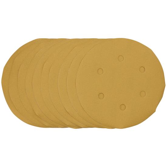 Draper 64282 (SDHALG150) - Gold Sanding Discs with Hook & Loop, 150mm, 400 Grit (Pack of 10)