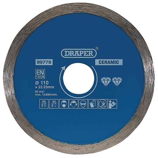 Draper 99778 �) - Continuous Diamond Blade, 110mm