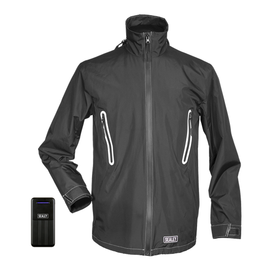 Sealey HJ04KIT - 5V Heated Rain Jacket - Extra-Large With Power Bank