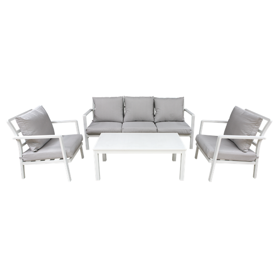 Dellonda DG52 - Dellonda Kyoto 4 Piece Aluminium Outdoor Garden Sofa Arm Chair Coffee Table Set