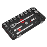 Sealey AK7921 - Socket Set 3/8"Sq Drive 31pc - Premier Platinum Series