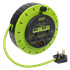 Sealey BCR10G - Cassette Type Cable Reel Green with Thermal Trip 2 x 230V and 2 x USB 10m