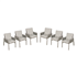 Dellonda DG49 - Dellonda Fusion Garden/Patio Dining Chair with Armrests, Set of 6, Light Grey - DG49