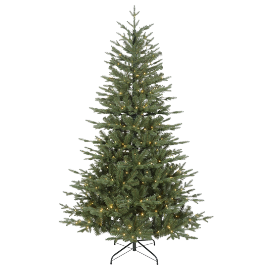 Dellonda DH82 - Dellonda Pre-Lit 7ft Hinged Christmas Tree with Warm White LED Lights & PE/PVC Tips - DH82