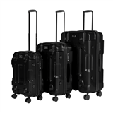 Dellonda DL10 - Dellonda 3-Piece Lightweight ABS Luggage Set  - 20", 24", 28" - Black - DL10