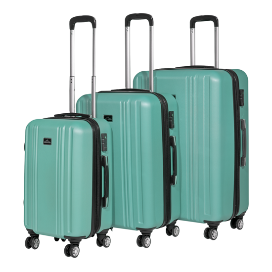 Dellonda DL126 - Dellonda Set 3-Piece Lightweight ABS Luggage Set with Integrated TSA Approved Combination Lock - Teal - DL126