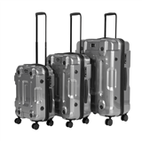 Dellonda DL9 - Dellonda 3pc Lightweight ABS Luggage Set  - 20", 24", 28" - Silver - DL9