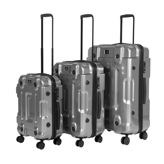 Dellonda DL9 - Dellonda 3pc Lightweight ABS Luggage Set  - 20", 24", 28" - Silver - DL9