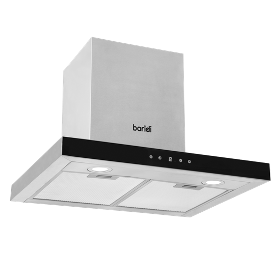 Baridi DH130 - Baridi 60cm T-Shape Chimney Cooker Hood with Carbon Filters, Stainless Steel