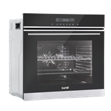 Baridi DH200 - Baridi 60cm Built-In Fan Assisted, Single, Integrated 10 Function Electric Oven, Touchscreen Controls, 72L Capacity, Black/Stainless Steel