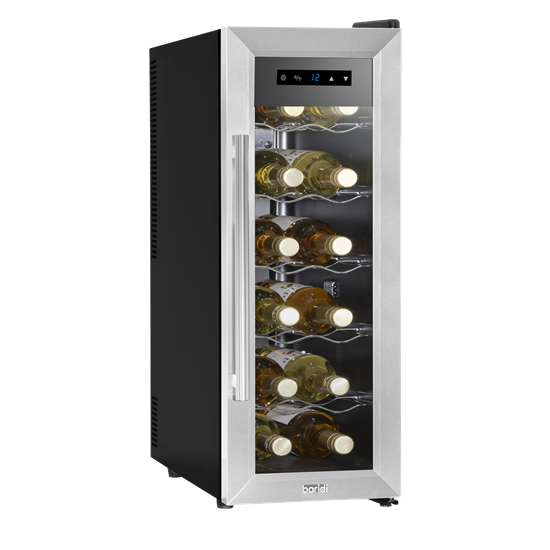 Baridi DH74 - Baridi 12 Bottle Wine Cooler with Digital Touch Screen Controls & LED Light, Stainless Steel