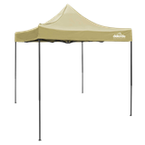 Dellonda DG126 - Dellonda Premium 2x2m Pop-Up Gazebo, Heavy Duty, PVC Coated, Water Resistant Fabric, Supplied with Carry Bag, Rope, Stakes & Weight Bags - Beige Canopy