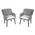 Dellonda DG76 - Dellonda Buxton Rattan Wicker Outdoor Dining Armchairs with Cushion, Set of 2, Grey