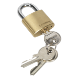 Sealey PL100 - Brass Body Padlock 30mm