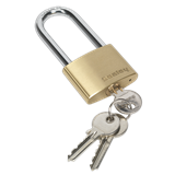 Sealey PL102L - Brass Body Padlock Long Shackle 50mm