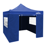 Dellonda DG161 - Dellonda Premium 2x2m Pop-Up Gazebo & Side Walls, PVC Coated, Water Resistant Fabric, Supplied with Carry Bag, Rope, Stakes & Weight Bags - Blue