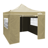 Dellonda DG164 - Dellonda Premium 3x3m Pop-Up Gazebo & Side Walls, PVC Coated, Water Resistant Fabric with Carry Bag, Rope, Stakes & Weight Bags - Beige