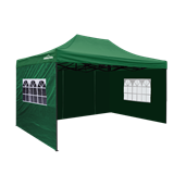 Dellonda DG170 - Dellonda Premium 3x4.5m Pop-Up Gazebo & Side Walls, PVC Coated, Water Resistant Fabric with Carry Bag, Rope, Stakes & Weight Bags - Green