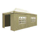 Dellonda DG172 - Dellonda Premium 3x6m Pop-Up Gazebo & Side Walls, PVC Coated, Water Resistant Fabric with Carry Bag, Rope, Stakes & Weight Bags - Beige