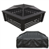 Dellonda DG238 - Dellonda 35" Square Outdoor Fire Pit, Mesh Screen Lid, Black with Water Resistant Drawstring Cover