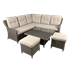 Dellonda DG89 - Dellonda Chester Outdoor Rattan Wicker Corner Sofa & Adjustable Table Set, Brown