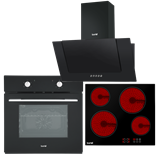 Baridi DH186 - Baridi 4 Zone Ceramic Hob, 5 Function Fan-Assisted Oven & Angled Cooker Hood
