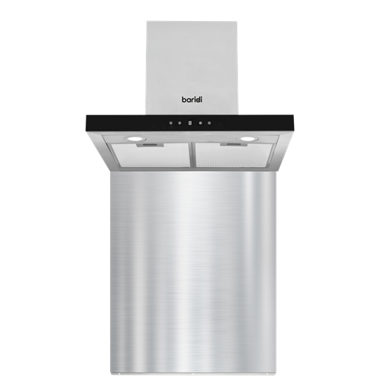 Baridi DH209 - Baridi 60cm T Shape Chimney Cooker Hood with Carbon Filters & Splashback, Stainless Steel