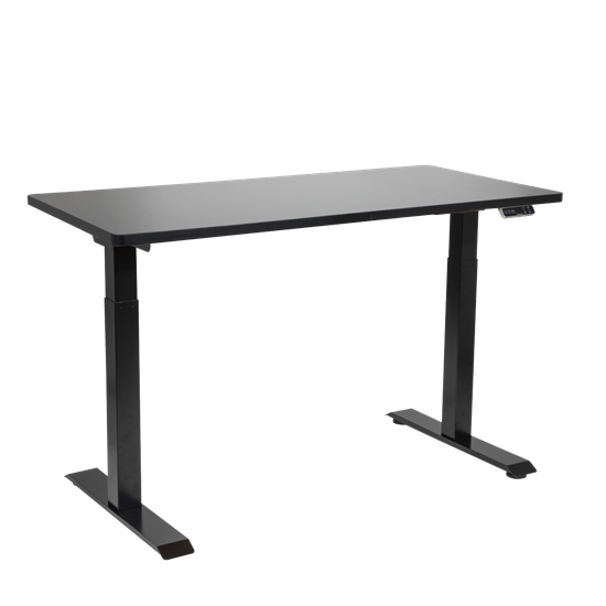 Dellonda DH34 - Dellonda Black Electric Height Adjustable Standing Desk, 1400 x 700mm Dual Motor 100kg