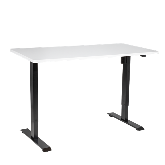 Dellonda DH36 - Dellonda White Electric Height Adjustable Standing Desk, Quiet, Home Office, 1400x700mm