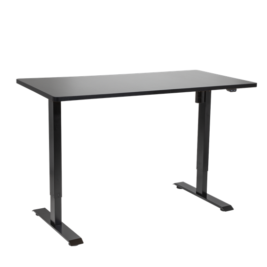 Dellonda DH38 - Dellonda Black Electric Height Adjustable Standing Desk, Quiet, Home Office, 1400x700mm